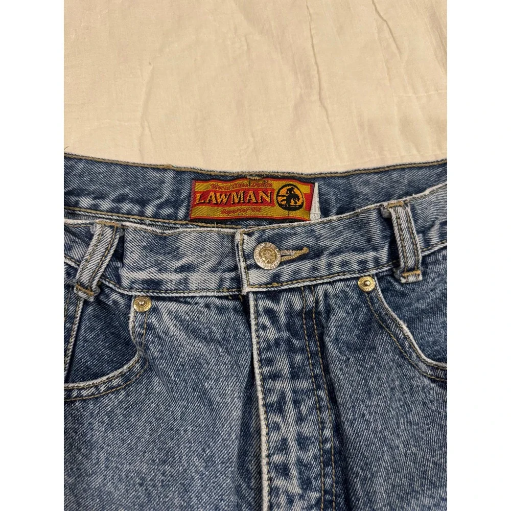 Lawman Western Jeans Womens 11 High Waisted‎ Cotton Vintage 90s Raw Hem Denim